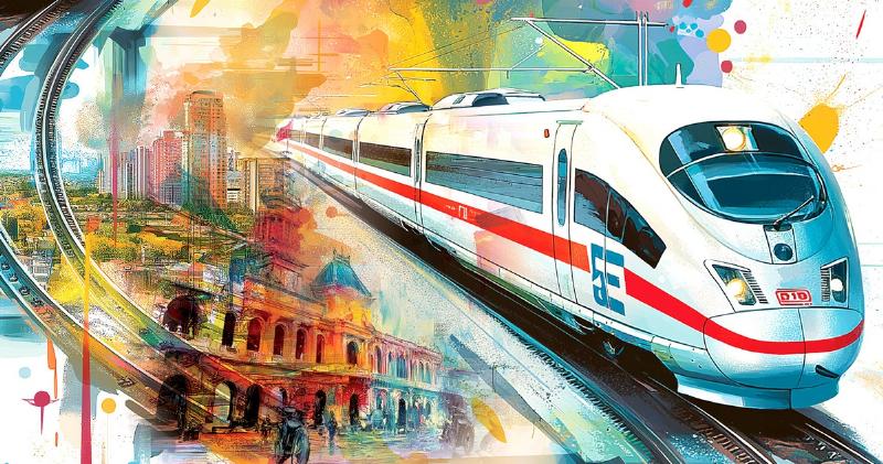 Hình ảnh xe khách đang chạy trên đường cao tốc Pháp Vân – Cầu Giẽ, quang cảnh hai bên đường với cây xanh và đồng ruộng